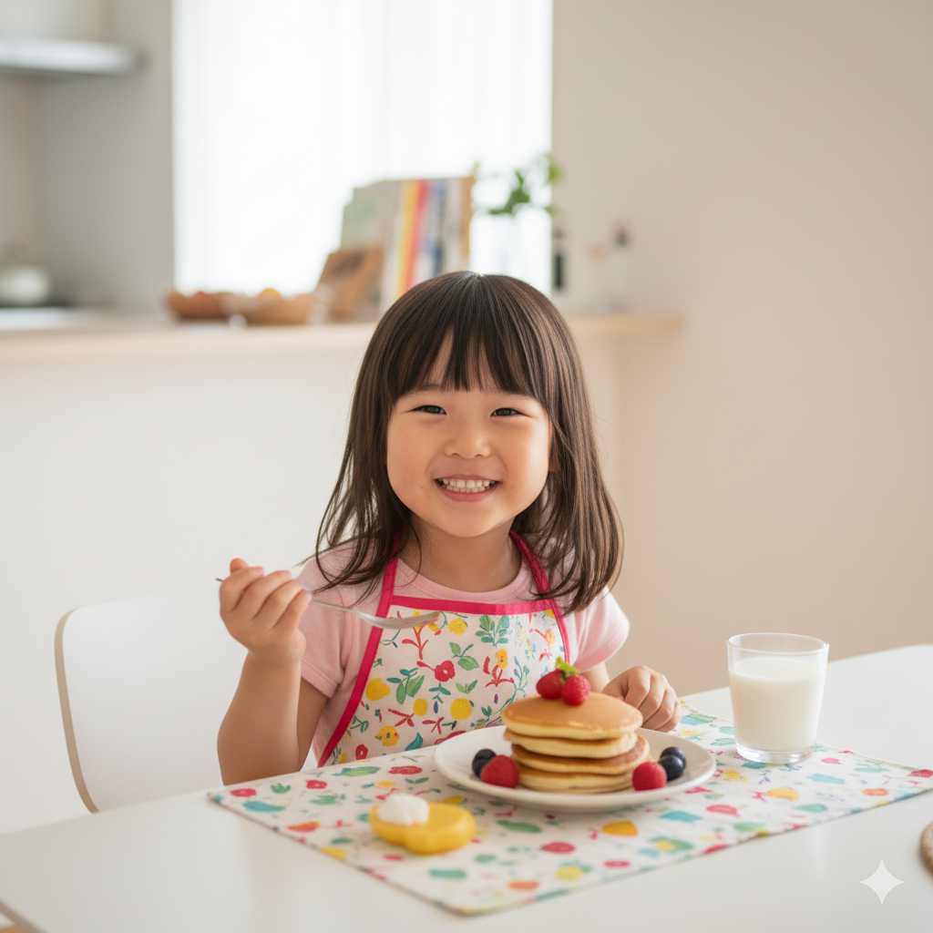 幼稚園後の時間にナニーが訪問。
おやつを一緒に食べたあと、英語のゲームや歌で楽しく遊び、簡単な英単語も自然に覚えています。